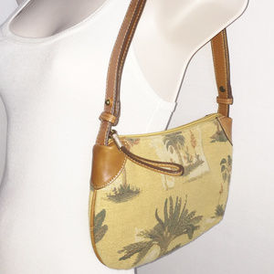 TOMMY BAHAMA Small Beige Fabric Shoulder Bag